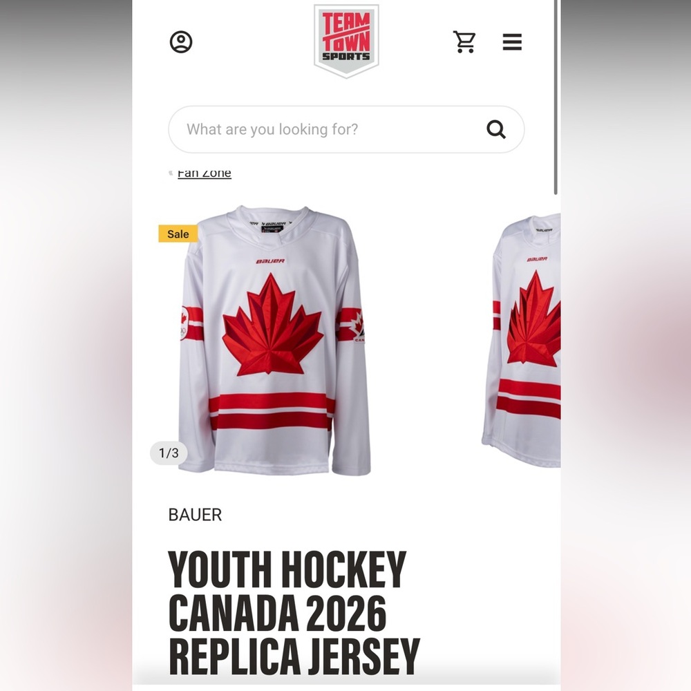 Bauer Canada White Hockey Jersey - NWT
